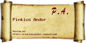 Pinkics Andor névjegykártya